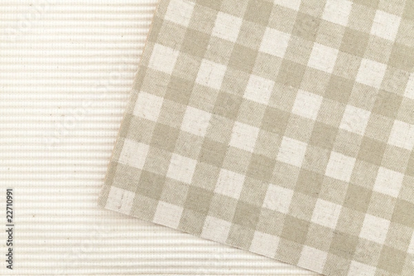 Obraz チェック柄と白色のランチョンマット