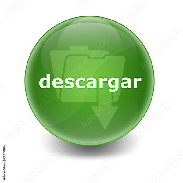 Obraz Esfera brillante con texto "DESCARGAR"