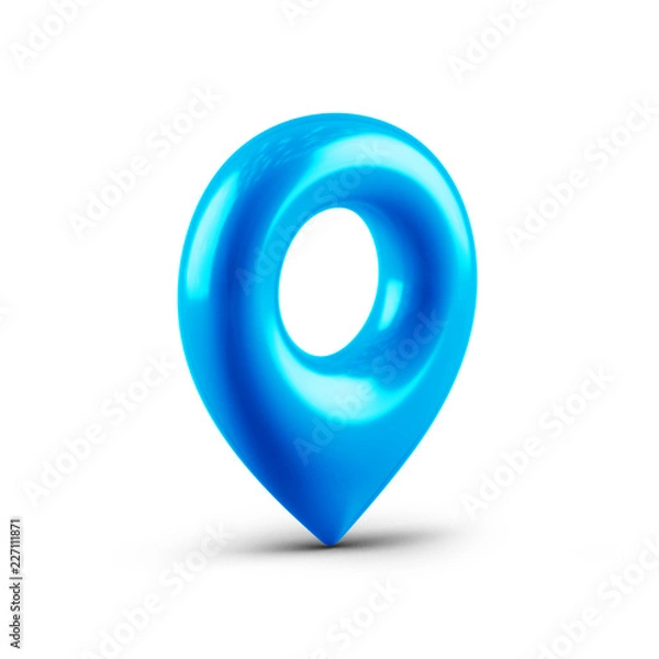 Fototapeta Blue map pointer with a icon