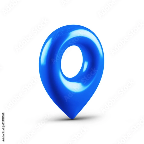 Fototapeta Blue map pointer with a icon