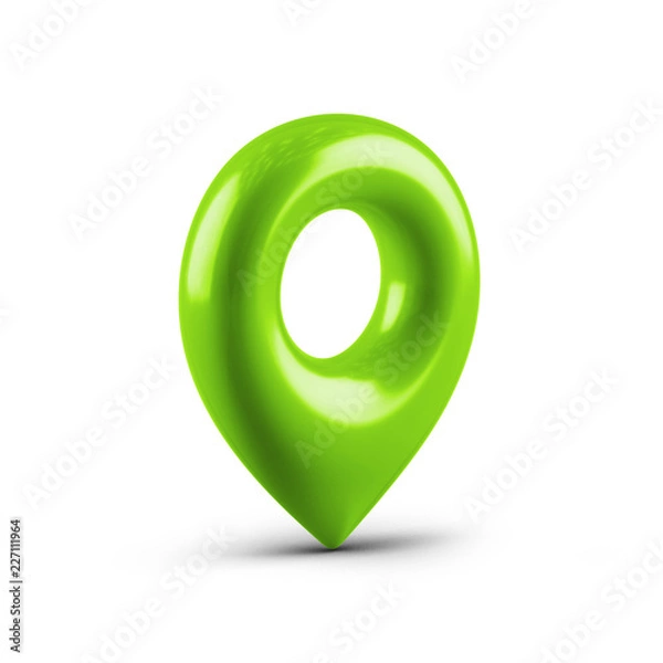 Fototapeta Green map pointer with a icon