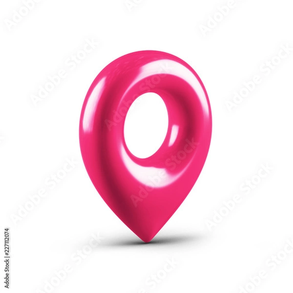 Fototapeta Pink map pointer with a icon