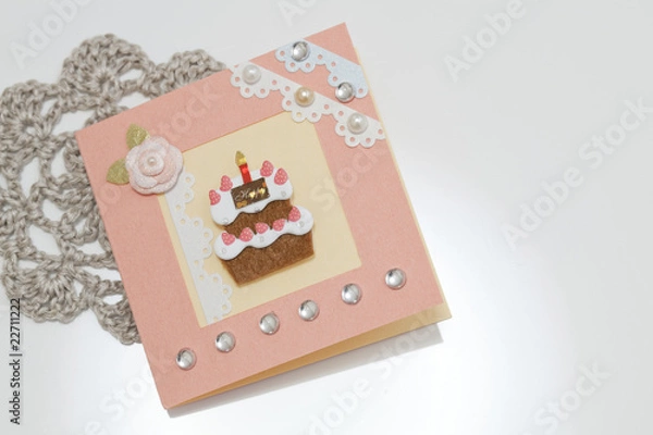 Obraz ピンク色のバースデーカード