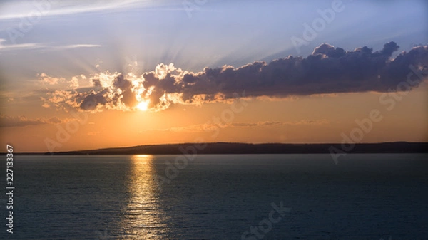 Obraz sunset on the lake