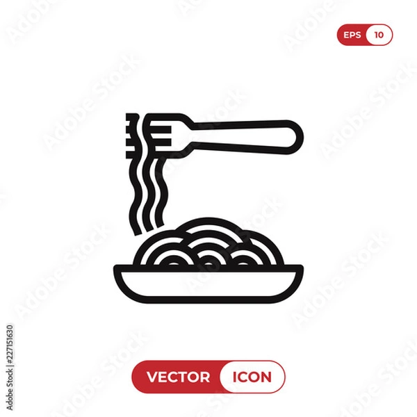 Obraz Spaghetti vector icon