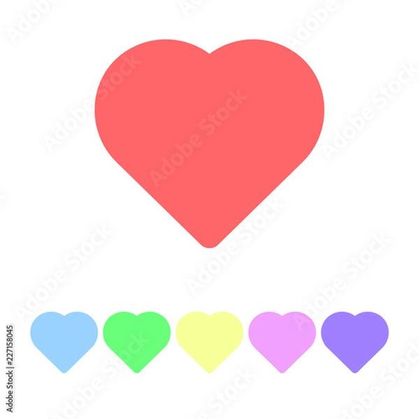Fototapeta heart icon color. flat design isolated on white. vector