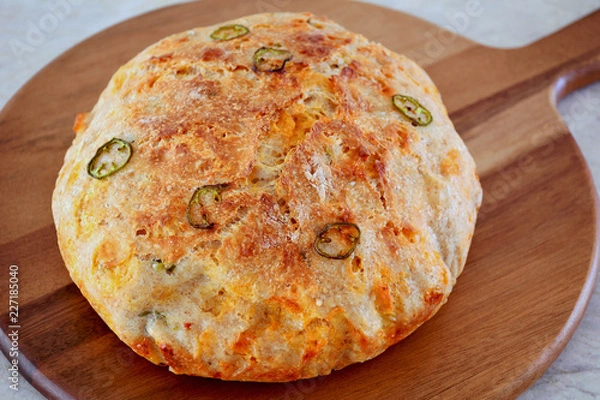 Obraz Rustic cheddar jalapeno bread