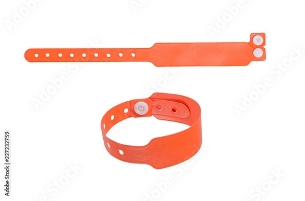 Fototapeta wristband bracelet for access control isolated on white background
