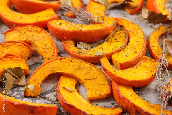 Fototapeta roasted pumpkin slices