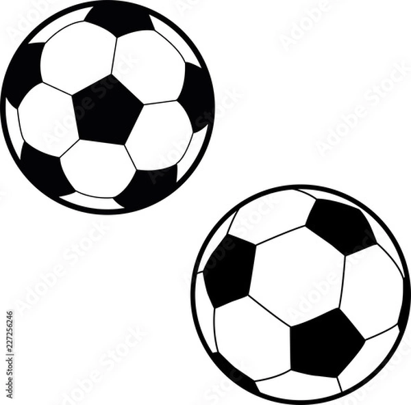 Obraz Football ball in two different angles. Soccer ball in two different angles. ball icons.
