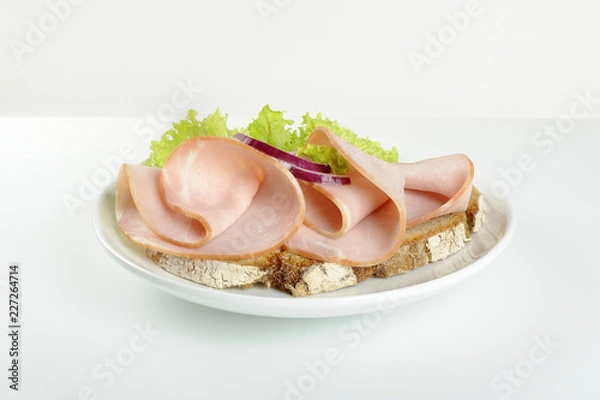 Obraz Geflügelwurst auf Brot