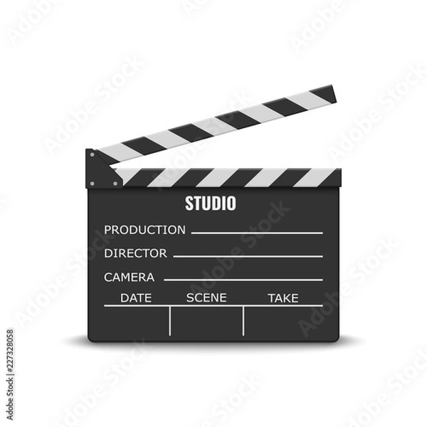 Fototapeta realistic movie clapperboard