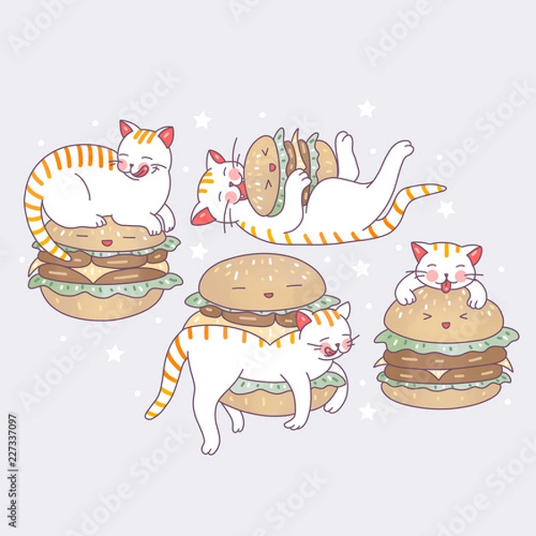 Obraz Cat burgers isolated