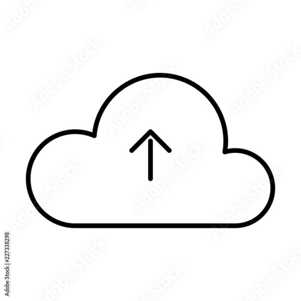 Fototapeta Cloud Upload Service Care Quality Business vector icon