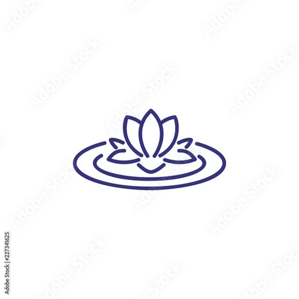 Obraz Lotus line icon. Flower, nature, relax. Flower concept. Vector illustration can be used for topics like spring, nature, biology. 