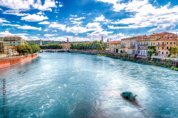 Obraz View Over Adige River in Verona, Italy