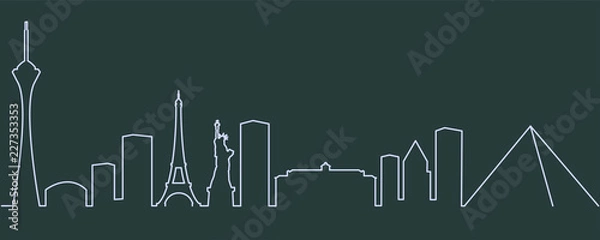 Obraz Las Vegas Single Line Skyline