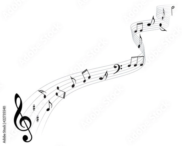 Obraz Music notes vector background
