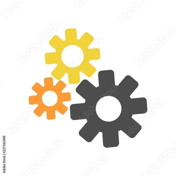 Obraz gear icon vector, flat design best vector icon