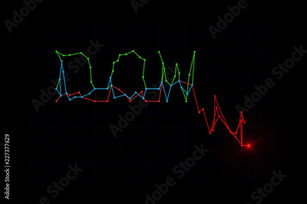 Fototapeta Illustration idea for The Dow plummeting in the stock market.
