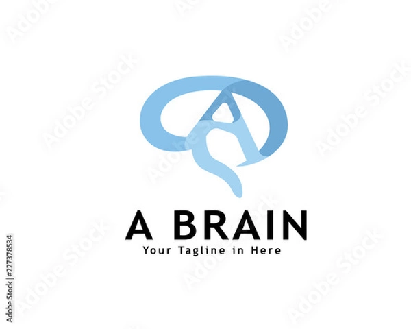 Fototapeta A letter brain logo