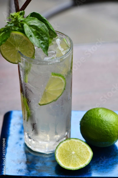 Fototapeta Refreshing Cocktail with Lime