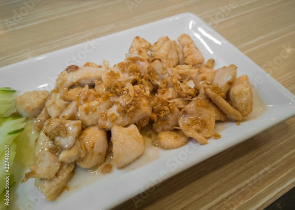 Obraz Fried chicken with garlic and pepper,