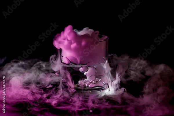 Obraz Glass with smoke at dark background