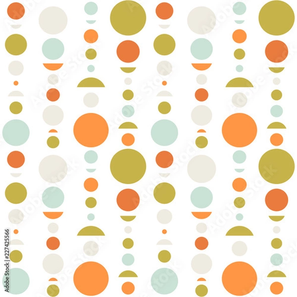Fototapeta Circle and semicircle abstract vector pattern, geometric background