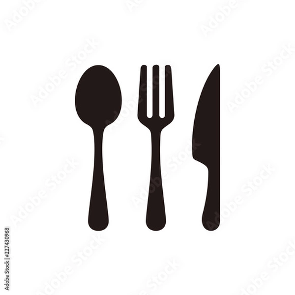 Obraz Spoon and fork icon symbol