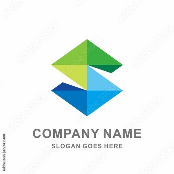 Obraz Monogram Letter S Geometric Infinity Square Digital Technology Computer Business Company Stock Vector Logo Design Template