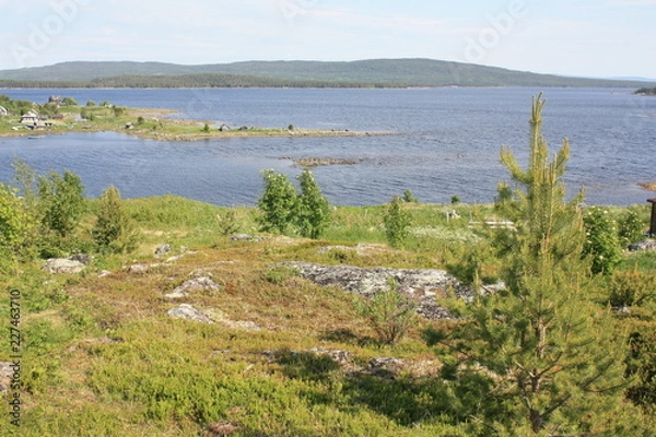 Obraz Village on the shore of the White sea