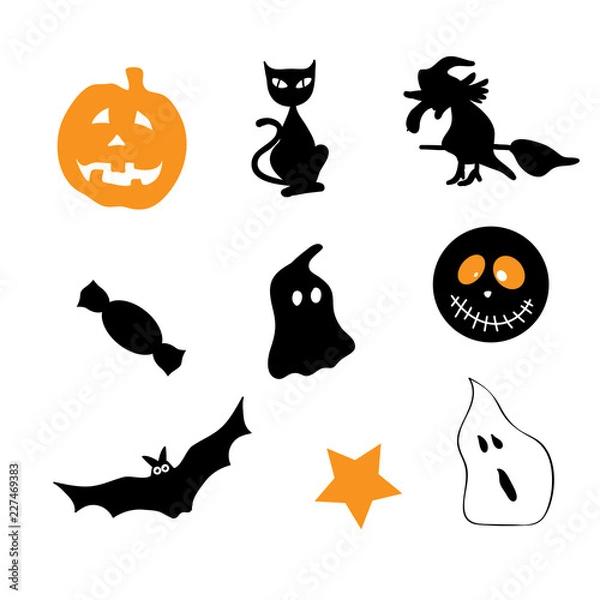 Fototapeta Halloween vector icons set.