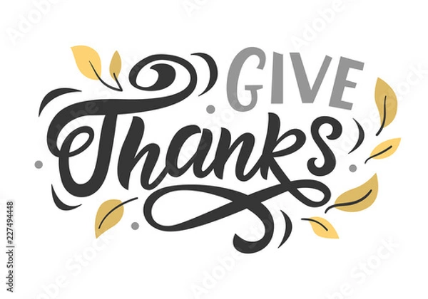 Fototapeta Napis na Święto Dziękczynienia. Ręcznie rysowane wektor wzór typograficzny