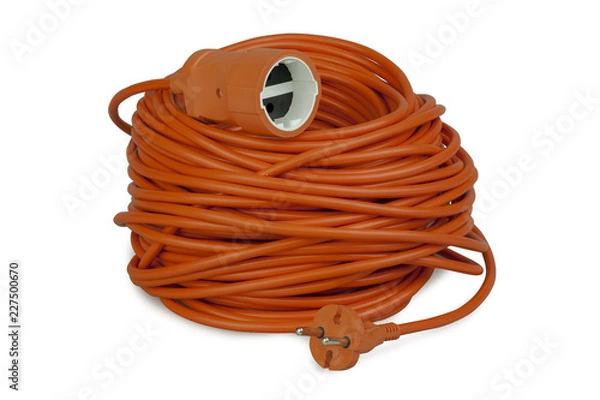 Fototapeta Power extension cord with Plug and Socket.