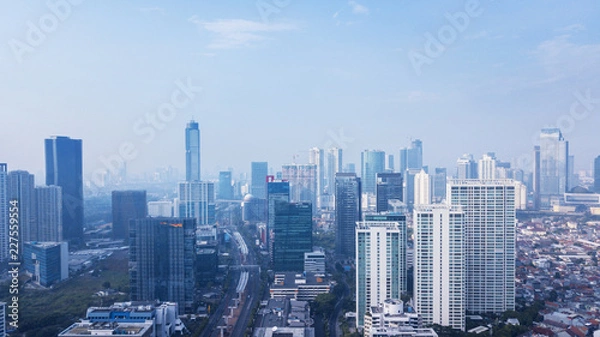 Fototapeta Jakarta city under blue sky