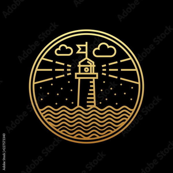 Obraz monoline logo template