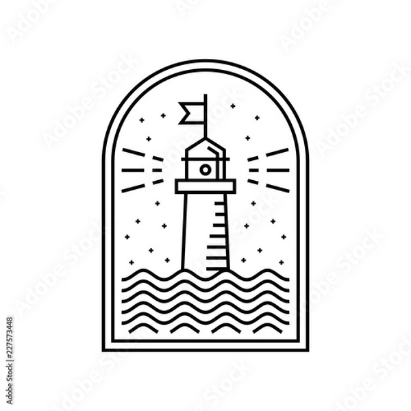 Obraz monoline logo template