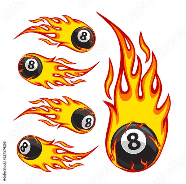 Obraz Billiard Ball 8 On Fire