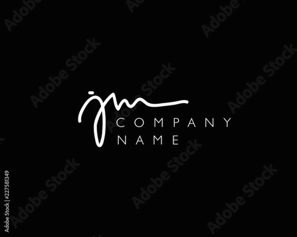 Obraz J M Initial handwriting logo