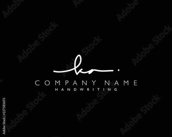 Fototapeta K A Initial handwriting logo