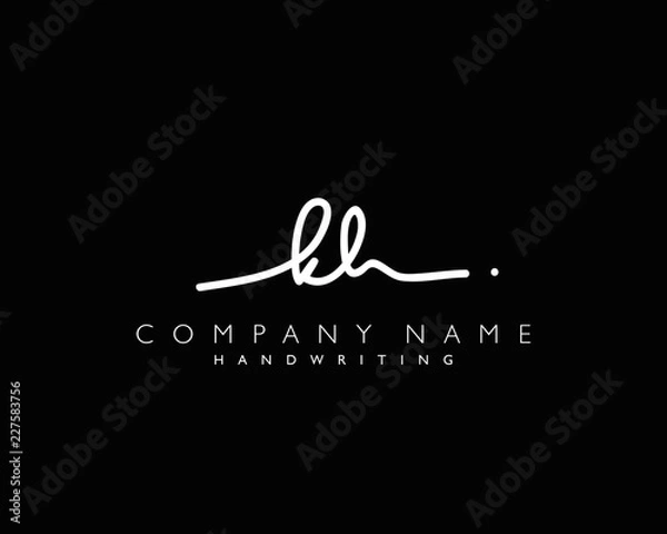 Obraz K H Initial handwriting logo