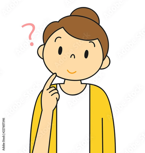 Obraz 考える女性　疑問