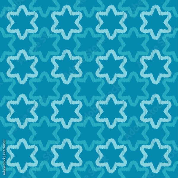 Fototapeta Seamless background with decorative stars. Brushwork. Hand hatching. Stars in the sky. Scratches texture. Can be used for wallpaper, textile, invitation card, wrapping, web page background.