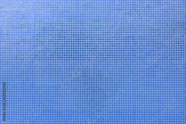 Fototapeta background of blue mosaic ceramic tile wall texture