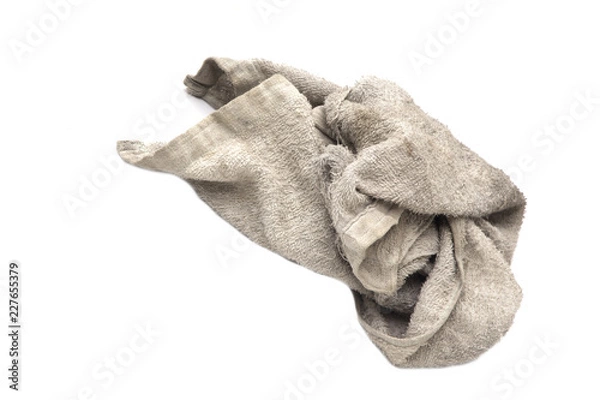 Obraz Cloth rag with stains on white background.