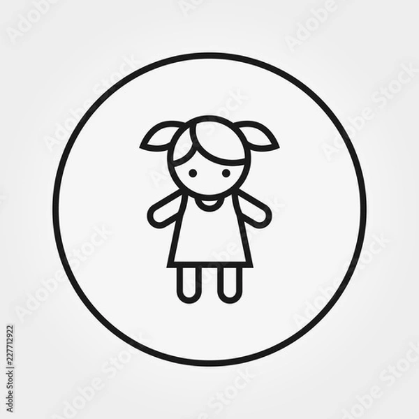Fototapeta Doll. Toy. Universal Icon. Vector. Editable Thin line.