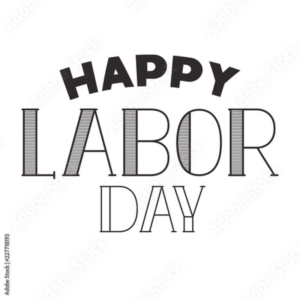 Obraz happy labor day label isolated icon