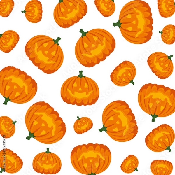 Fototapeta happy halloween pumpkins pattern