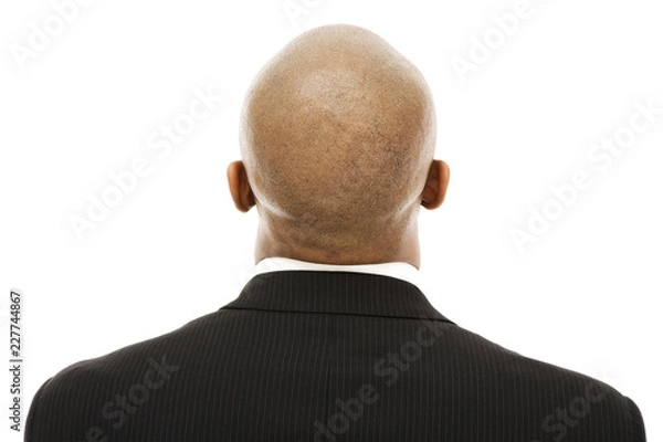 Obraz back of man isolated on white background